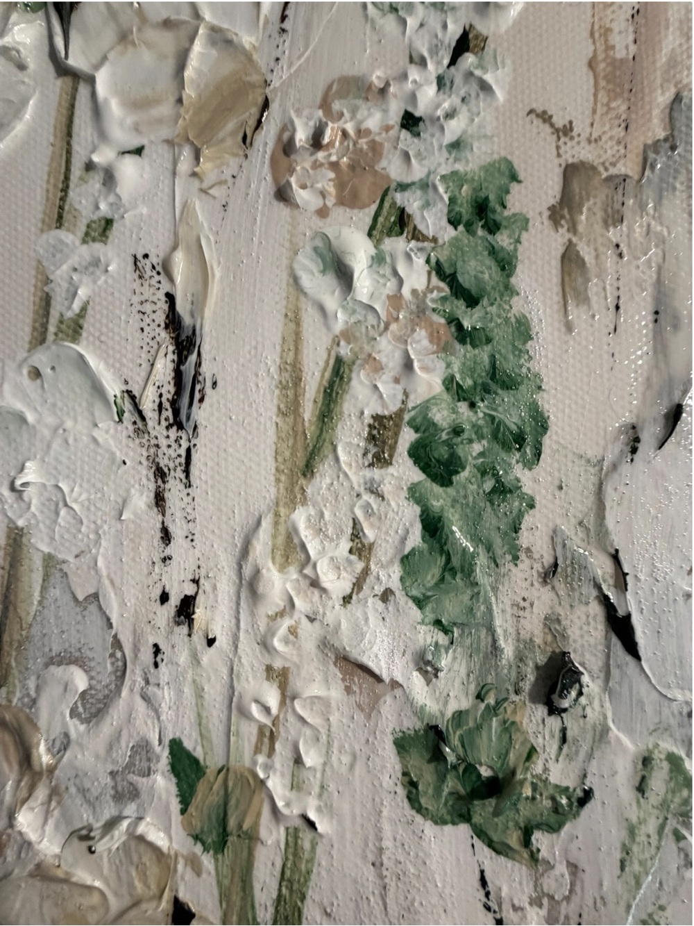 Original Artwork Acrylic on Canvas Wildflowers against Light Textured Background - Picture 9 of 14